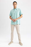DeFacto Regular Fit Polo Yaka Kısa Kollu %100 Pamuk Gömlek M9432AZ23SPTR284