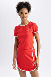 DeFactoFit Cropped Fit Bisiklet Yaka Sporcu Kısa Kollu Tişört A7034AX23HSRD227