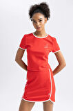 DeFactoFit Cropped Fit Bisiklet Yaka Sporcu Kısa Kollu Tişört A7034AX23HSRD227