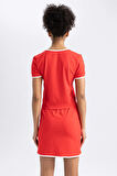 DeFactoFit Cropped Fit Bisiklet Yaka Sporcu Kısa Kollu Tişört A7034AX23HSRD227