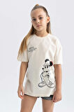 DeFacto Kız Çocuk Disney Mickey & Minnie Oversize Fit Kısa Kollu Tişört A5608A823AUER134
