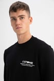 DeFacto Slim Fit Bisiklet Yaka Baskılı Sweatshirt Z3242AZ23SPBK81