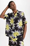 DeFactoFit Oversize Geniş Kalıp Polo Yaka Desenli Kısa Kollu Sporcu Tişört Z9422AZ23HSBK81