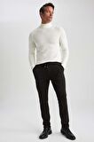 DeFacto Slim Fit Dar Kesim Yarım Balıkçı Yaka Basic Düz Triko Kazak R1127AZ23WNER100