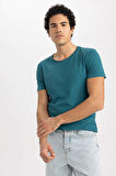 Slim Fit Bisiklet Yaka Basic Tisört