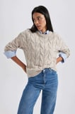 Oversize Fit Bisiklet Yaka Kazak