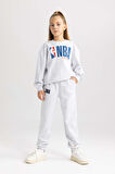 Kız Çocuk NBA Wordmark Relax Fit Eşofman Altı