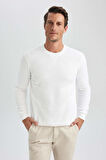 DeFacto Regular Fit Bisiklet Yaka Kalın Basic Düz Sweatshirt T3777AZ23AUWT34