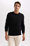 DeFacto Regular Fit Bisiklet Yaka Kalın Basic Düz Sweatshirt T3777AZ23AUBK81