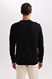 DeFacto Regular Fit Bisiklet Yaka Kalın Basic Düz Sweatshirt T3777AZ23AUBK81