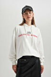 DeFacto Coool Jean Michel Basquiat Oversize Fit Kapüşonlu Kalın Sweatshirt B3627AX23WNWT32