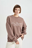 DeFacto Relax Fit Bisiklet Yaka Kalın Sweatshirt B4059AX23AUBN558