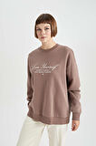 DeFacto Relax Fit Bisiklet Yaka Kalın Sweatshirt B4059AX23AUBN558