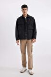 DeFacto Relax Fit Polo Yaka Gömlek Ceket B4941AX24SPBK81