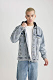 DeFacto Oversize Fit Kapüşonlu Jean Ceket B5745AX24SPNM39