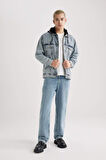 DeFacto Oversize Fit Kapüşonlu Jean Ceket B5745AX24SPNM39
