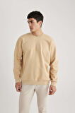 DeFacto Oversize Geniş Kalıp Bisiklet Yaka Basic Düz Sweatshirt T5139AZ24SPBG320