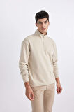 DeFacto Comfort Regular Fit Rahat Kalıp Fermuarlı Dik Yaka Basic Düz Sweatshirt X7405AZ24SPBG737