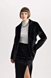 DeFacto Oversize Fit Kadife Blazer Ceket B4880AX23WNBK81