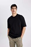 DeFacto Oversize Fit Bisiklet Yaka Kısa Kollu Tişört B4933AX24SPBK81
