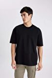 DeFacto Oversize Fit Bisiklet Yaka Kısa Kollu Tişört B4933AX24SPBK81