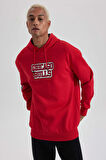 DeFactoFit NBA Chicago Bulls Boxy Fit Kapüşonlu Kalın Sweatshirt A7269AX23AURD2
