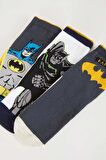 Erkek Çocuk Batman 3'lü Pamuklu Uzun Çorap