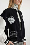 Coool Oversize Fit Bisiklet Yaka Kalın Kumaş Bomber Ceket