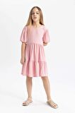 DeFacto Kız Çocuk Bürümcük Kısa Kollu Elbise B4335A824SMPN86