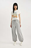 DeFacto Gabardin Jogger Pantolon Beli Paçası Lastikli B9811AX23WNGR456