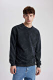 DeFacto Regular Fit Bisiklet Yaka Yıkamalı Soluk Efektli Basic Düz Sweatshirt B9221AX23WNAR231