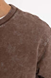 DeFacto Regular Fit Bisiklet Yaka Yıkamalı Soluk Efektli Basic Düz Sweatshirt B9221AX23WNBN105