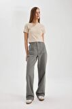 DeFacto Wide Leg Normal Bel Standart Boy Gabardin Pantolon C1735AX24SPGR206