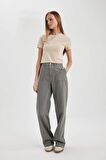 DeFacto Wide Leg Normal Bel Standart Boy Gabardin Pantolon C1735AX24SPGR206