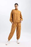 DeFactoFit Sporcu Jogger Eşofman Altı Loose Fit Cepli Beli Paçası Lastikli Standart Boy B4214AX24SPBN173
