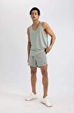DeFactoFit Slim Fit Dar Kesim Sporcu Dokuma Şort C0318AX24SPGN920