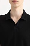 DeFacto Slim Fit Dar Kesim Kısa Kollu Siyah Polo Tişört W9274AZ24SMBK81