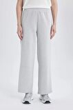 DeFacto Wide Leg Geniş Paça Eşofman Altı Beli Lastikli Yan Fermuarlı Basic Düz C1818AX24SPGR400