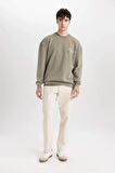 DeFacto Comfort Regular Fit Rahat Kalıp Bisiklet Yaka Sırt Baskılı Sweatshirt C1665AX24SPKH262