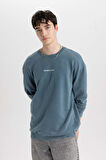 DeFacto Comfort Regular Fit Rahat Kalıp Bisiklet Yaka Sırt Baskılı Yıkamalı Soluk Efektli Sweatshirt C1664AX24SPIN212