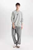 DeFacto Comfort Regular Fit Rahat Kalıp Bisiklet Yaka Baskılı Sweatshirt C1663AX24SPGR91