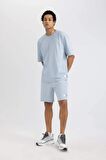 DeFactoFit Slim Fit Dar Kesim Kısa Paça Sweatshirt Kumaşı Şort A1625AX24SMBE523
