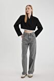 DeFacto Coool Oversize Geniş Kalıp Kruvaze Yaka Etek Ucu Detaylı Blazer Ceket C1754AX24SPBK27