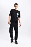 DeFacto Yazlık Wide Leg Kargo Cepli Düz Paça Paraşüt Pantolon B4555AX24SPBK81