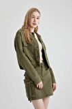 DeFacto Coool Kargo Fit Gabardin Mini Etek C1890AX24SPKH158