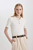 DeFacto Fitted Polo Yaka Kısa Kollu Triko Tişört C2043AX24SPER105