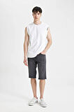 Regular Fit Jean Bermuda Şort