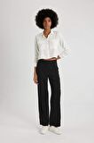 DeFacto Regular Fit Uzun Kollu Crop Gömlek A5380AX24SPWT32