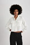 DeFacto Regular Fit Uzun Kollu Crop Gömlek A5380AX24SPWT32
