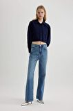 DeFacto Crop Poplin Basic Düz Uzun Kollu Gömlek C2355AX24SPNV251